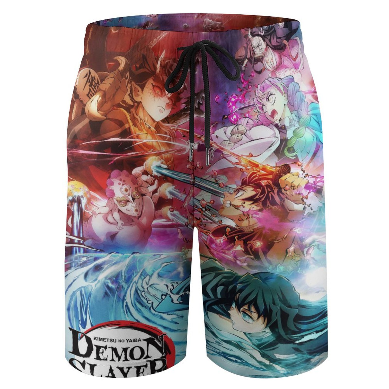 Boys Demon Slayer Swim Trunks Shorts Teen Swimming Shorts with Pocket Swimsuit Board Shorts Bathing Suit